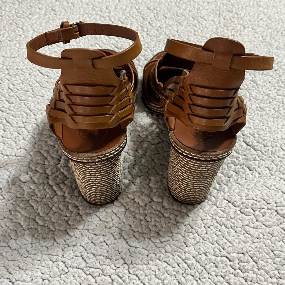 Tory Burch Pecha Woven Block Heel Sandals - Picture 3 of 13